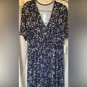 NWT 41 HAWTHORN floral short sleeved dress size XXL, fits like a size 16